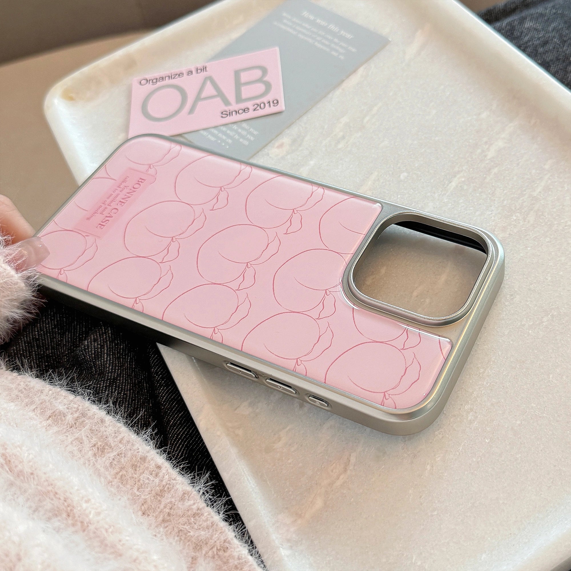 Line Art Peach - iPhone Case